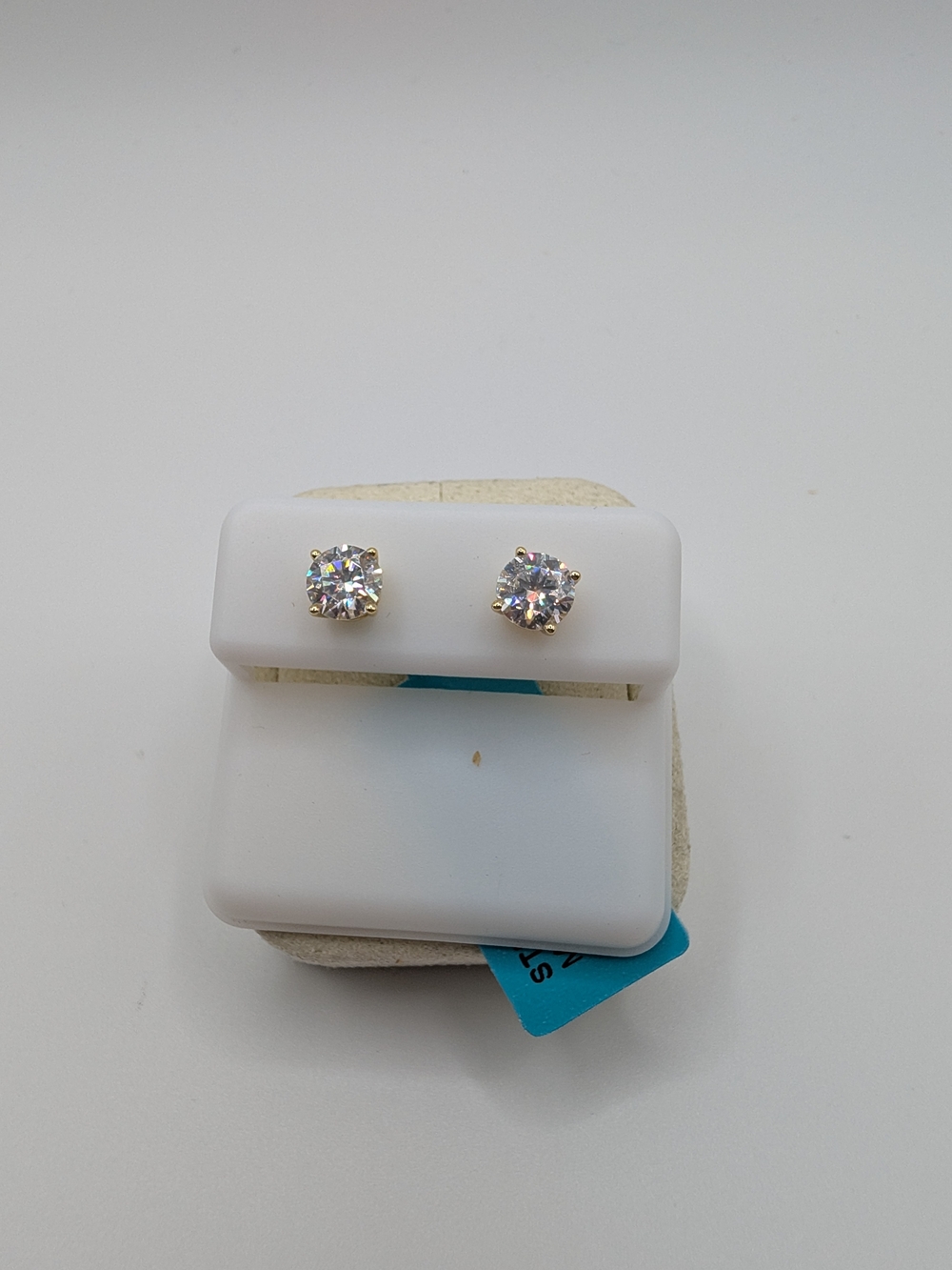 ​1.60 CTW Moissanite Stud Earrings Gold over Sterling Silver VVS1